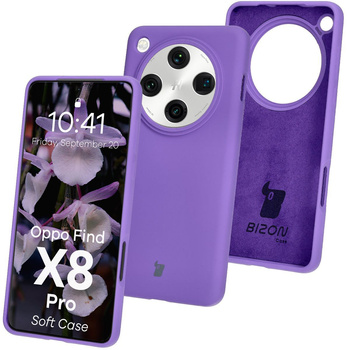 Silikonowe etui Bizon Soft Case do Oppo Find X8 Pro, fioletowe