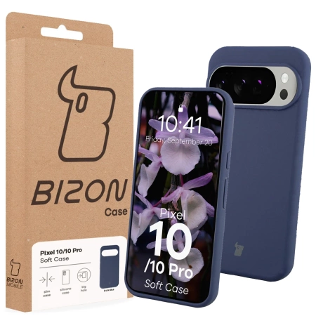 Silikonowe etui Bizon Soft Case do Google Pixel 10 / 10 Pro, ciemnoniebieskie