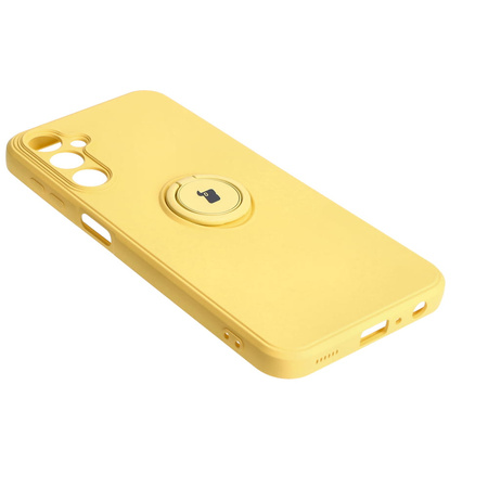 Etui Bizon Case Silicone Ring Sq do Galaxy A24, żółte