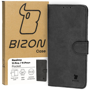 Etui z klapką Bizon Case Pocket do Realme 11 Pro / 11 Pro+, czarne