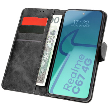 Etui z klapką Bizon Case Pocket do Realme C67 4G, czarne
