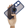 Etui z uchwytem na palec Bizon Case Hybrid Ring do Oppo Reno8 T, przydymione z granatową ramką