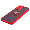 Etui z uchwytem na palec Bizon Case Hybrid Ring do Motorola Moto G14, przydymione z czerwoną ramką