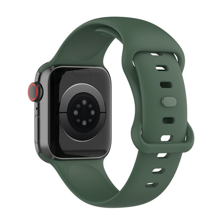 Pasek Bizon Strap Watch Silicone S do Apple Watch 44/45/46/49 mm, ciemnozielony
