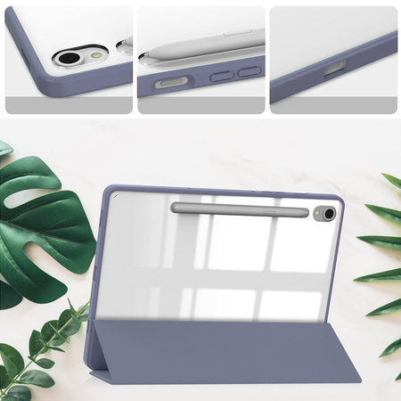Etui Bizon Case Tab Clear Matt do Galaxy Tab S9, lawendowe