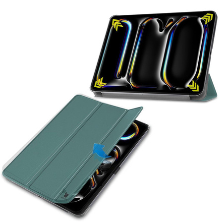 Etui Bizon Case Tab Croc do iPad Pro 11" 2025 / 2024, ciemnozielone