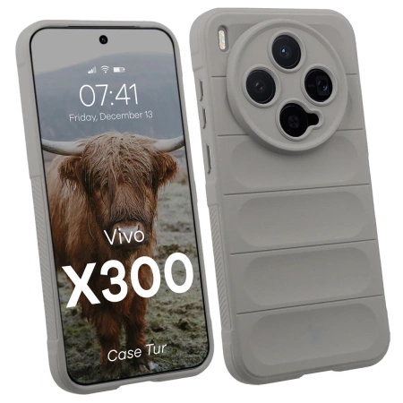 Pancerne etui Bizon Case Tur do Vivo X300, jasnoszare