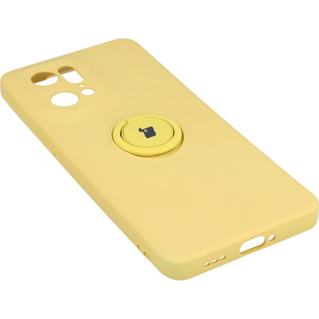 Etui Bizon Case Silicone Ring do Oppo Find X5 Pro, żółte