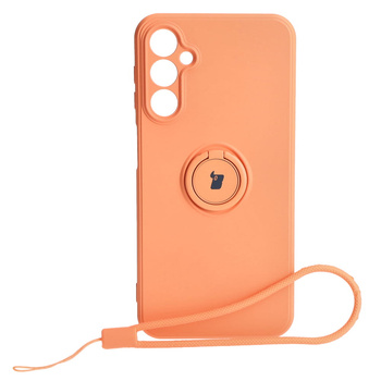 Etui Bizon Case Silicone Ring Sq do Samsung Galaxy A24, pomarańczowe