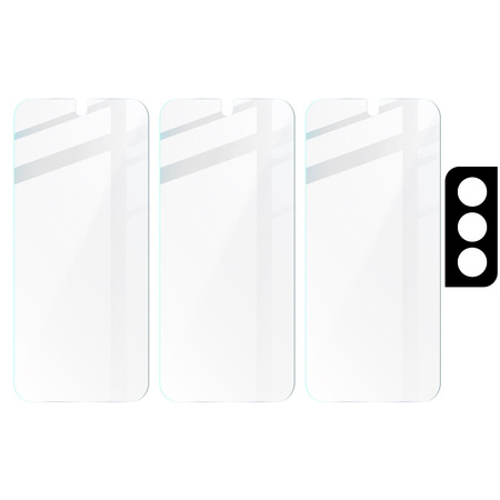 3x Szkło hartowane + szybka na aparat Bizon Glass Clear Pack do Galaxy S21 5G
