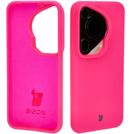 Silikonowe etui Bizon Soft Case do Huawei Pura 70 Ultra, neonowo-różowe