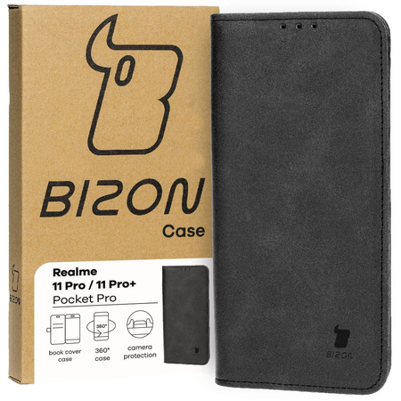 Etui z klapką Bizon Case Pocket Pro do Realme 11 Pro / 11 Pro+, czarne