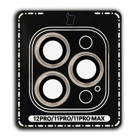 Szkło na aparat z aplikatorem Bizon Glass Snap Lens do iPhone 12 Pro/11Pro/11 Pro Max, 1 zestaw, złota ramka