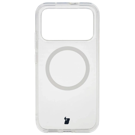 Etui z pierścieniem magnetycznym Bizon Case CrystalO do Xiaomi POCO F8 Pro, przezroczyste