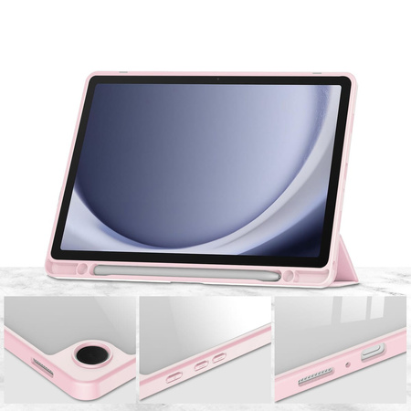 Etui Bizon Case Tab Clear Matt do Galaxy Tab A9 Plus, jasnoróżowe
