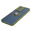 Etui z uchwytem na palec Bizon Case Hybrid Ring do Xiaomi Redmi Note 12 4G, przydymione z zieloną ramką