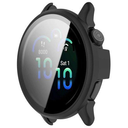 Etui ze szkłem do zegarka Bizon Case+Glass Watch do Garmin Vivoactive 6, czarne matowe