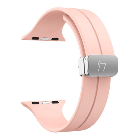 Silikonowy pasek Bizon Strap Watch Silicone L do Apple Watch 44/45/46/49 mm, różowy