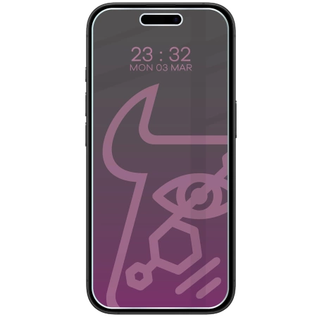 Prywatyzujące szkło hybrydowe Bizon Glass Mule Shadow do iPhone 16, matowe