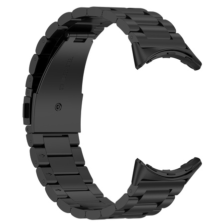 Pasek ze stali nierdzewnej Bizon Strap Watch Aura do Google Pixel Watch 3 / 2 / 1 41 mm, czarny