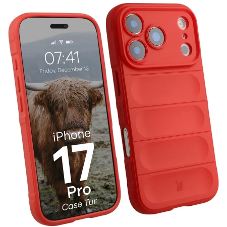 Pancerne etui Bizon Case Tur do iPhone 17 Pro, czerwone