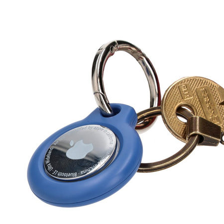 Etui Bizon Case Locator Keychain do Apple AirTag, niebieskie