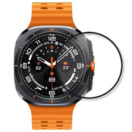 Szkło hybrydowe Bizon Glass Watch Edge Hybrid dla Galaxy Watch Ultra 47 mm, czarne