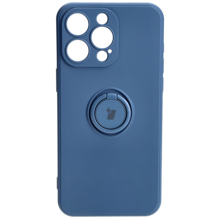 Etui Bizon Case Silicone Ring Sq do iPhone 15 Pro Max, granatowe