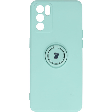 Etui Bizon Case Silicone Ring do Oppo Reno 6 5G, turkusowe