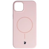 Silikonowe etui z pierścieniem magnetycznym Bizon Soft Case Magnetic do iPhone 15 Plus/14 Plus, jasnoróżowe