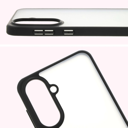 Etui Bizon Case Angelo do Galaxy A56 5G, półprzezroczyste z czarną ramką