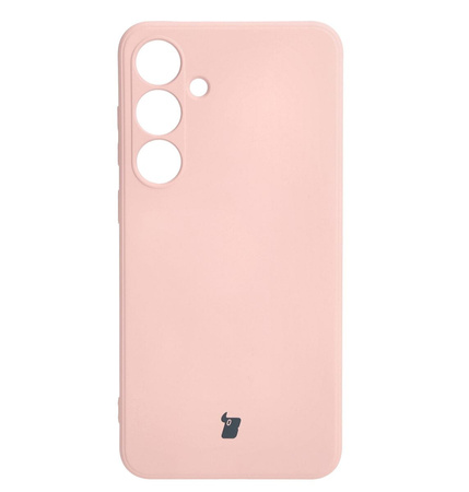 Etui Bizon Case Silicone Sq do Galaxy S24 Plus, jasnoróżowe