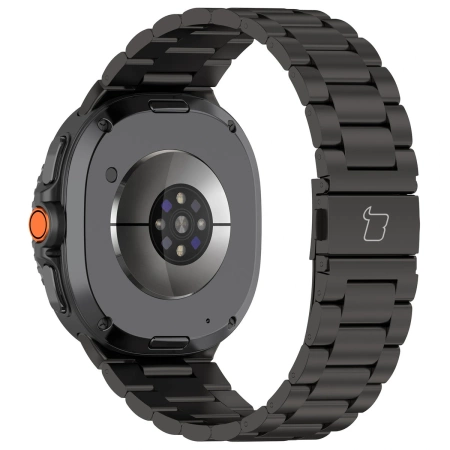 Pasek ze stali nierdzewnej Bizon Strap Watch Aura do Samsung Galaxy Watch 8 40 mm / 44 mm / 8 Classic 46 mm, czarny