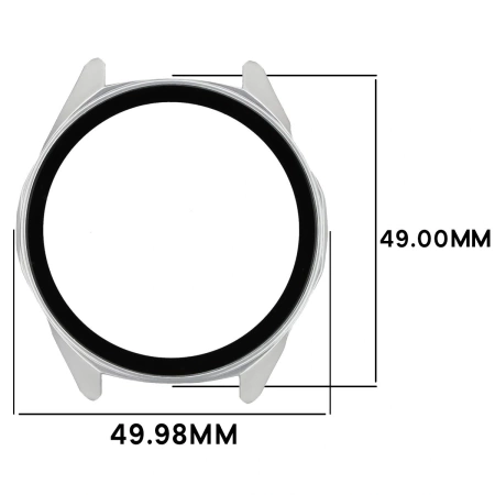 Etui ze szkłem do zegarka Bizon Case+Glass Watch do Huawei Watch GT6 46 mm, matowe srebrne