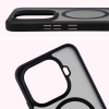 Etui z pierścieniem magnetycznym Bizon Case MatteO do Xiaomi 15T Pro, przydymione-czarne