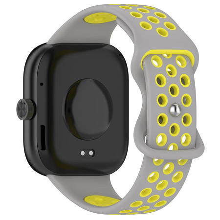 Pasek Bizon Strap Watch Octo do Xiaomi Redmi Watch 5/4 / Smart Band 9/8 Pro, jasnoszaro-żółty