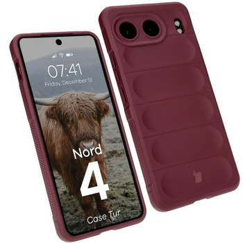 Pancerne etui Bizon Case Tur do OnePlus Nord 4, burgundowe
