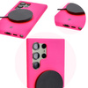 Silikonowe etui Bizon Soft Case do Galaxy S23 Ultra, neonowo-różowe