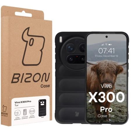 Pancerne etui Bizon Case Tur do Vivo X300 Pro, czarne
