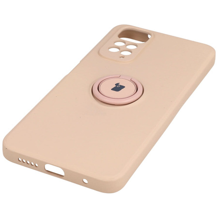 Etui Bizon Case Silicone Ring do Xiaomi Redmi Note 11 / 11S, jasnoróżowe