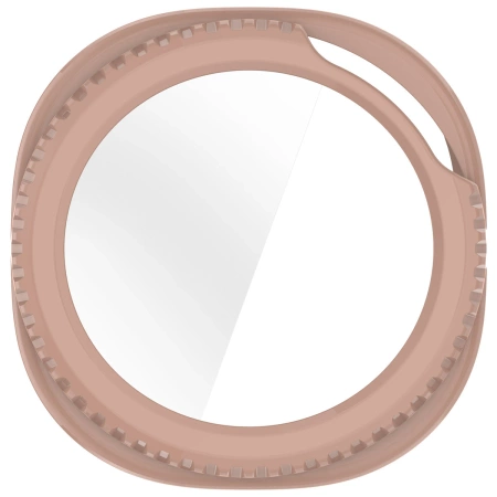 Etui ze szkłem do zegarka Bizon Case+Glass Watch do Samsung Galaxy Watch 8 Classic 46 mm, różowe