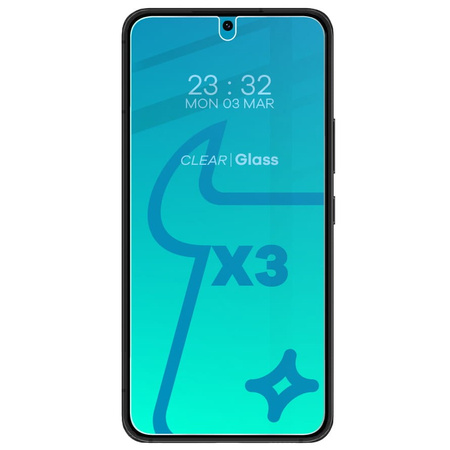 3x Szkło hartowane + szybka na aparat Bizon Glass Clear Pack do Galaxy S22