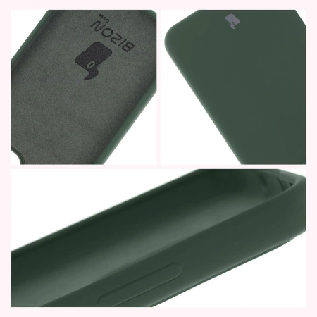 Silikonowe etui Bizon Soft Case do Oppo Reno13, ciemnozielone