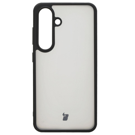 Etui Bizon Case Angelo do Galaxy S25 , półprzezroczyste z czarną ramką