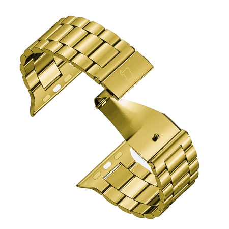 Pasek ze stali nierdzewnej Bizon Strap Watch Aura do Apple Watch 44/45/46/49 mm, złoty