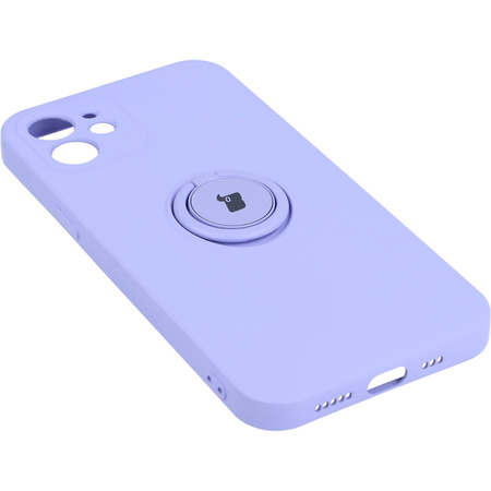 Etui Bizon Case Silicone Ring do iPhone 12, fioletowe