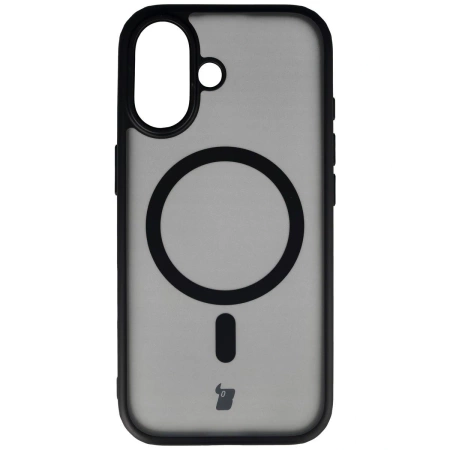 Etui z pierścieniem magnetycznym Bizon Case MatteO do iPhone 17, przydymione-czarne