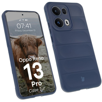Pancerne etui Bizon Case Tur do Oppo Reno13 Pro, granatowe