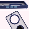 Etui z uchwytem na palec Bizon Case Hybrid Ring do Realme 14 Pro 5G, przydymione z granatową ramką