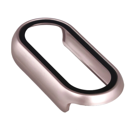 Etui ze szkłem do zegarka Bizon Case+Glass Watch do Xiaomi Smart Band 10, jasnoróżowe